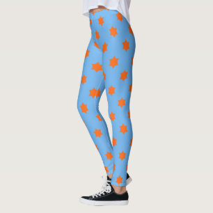 Leggings Motif Orange Star