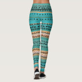Leggings motif orange turquoise (Dos)