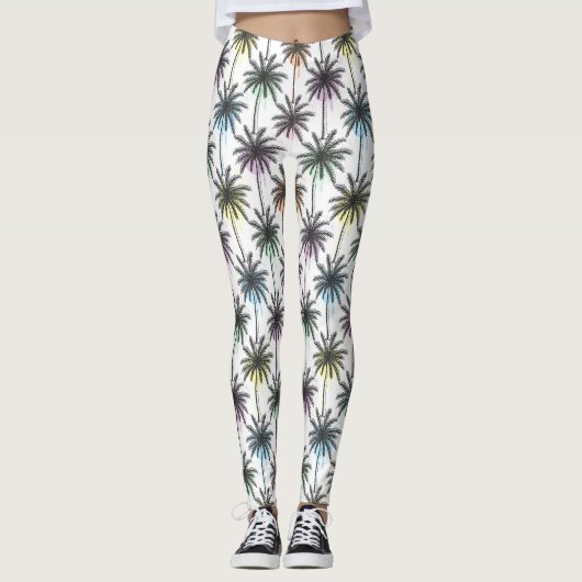 Leggings Motif Paint Drop Palm Tree (Devant)