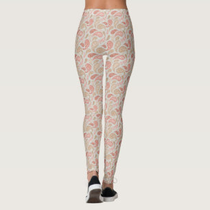 Leggings motif paisley brun fumé