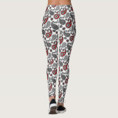 Leggings Motif Paisley, noir, blanc et rouge (Dos)