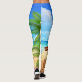 Leggings Motif panoramique de plage moderne (Dos)