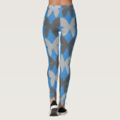 Leggings Motif papillon bleu et gris (Dos)