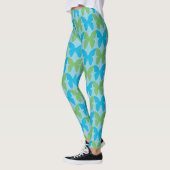 Leggings Motif papillon bleu et vert (Gauche)