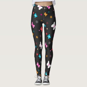 Leggings Motif Papillon Coloré Et Lumineux
