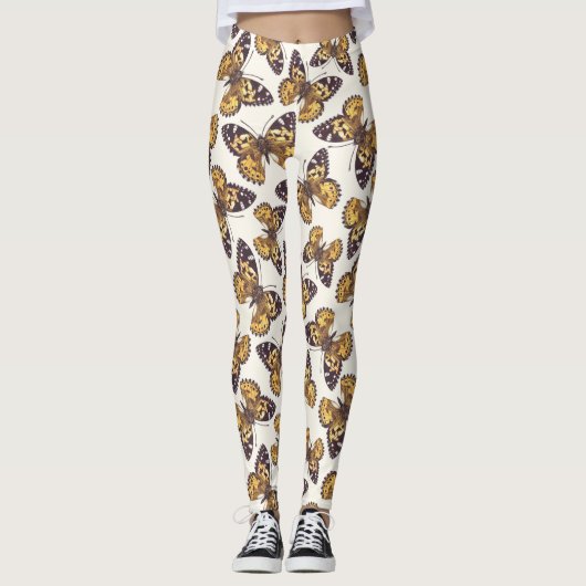 Leggings Motif papillon de femme peinte (Devant)