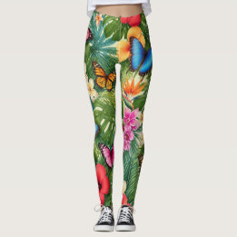Leggings Motif Papillon Tropical