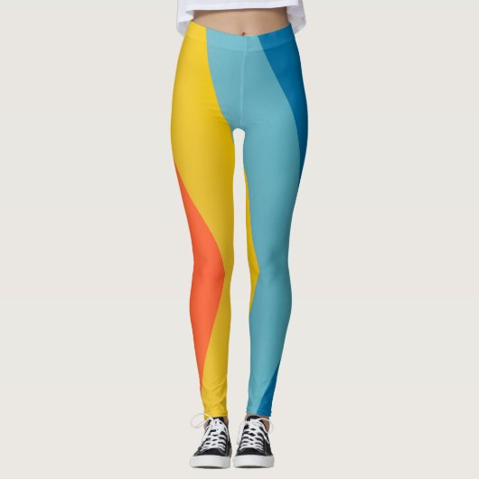 Leggings motif parallèle six couleurs (Devant)