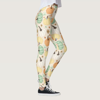 Leggings Motif pastel de citrouille Floral Cottagecore d'au