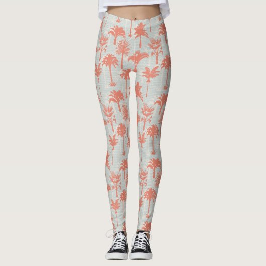 Leggings Motif Pastel Palm Tree (Devant)