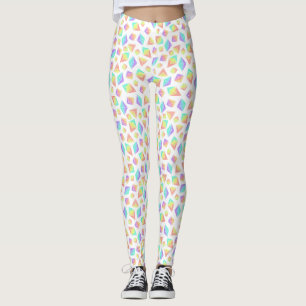 Leggings Motif Pastel Rainbow Crystals