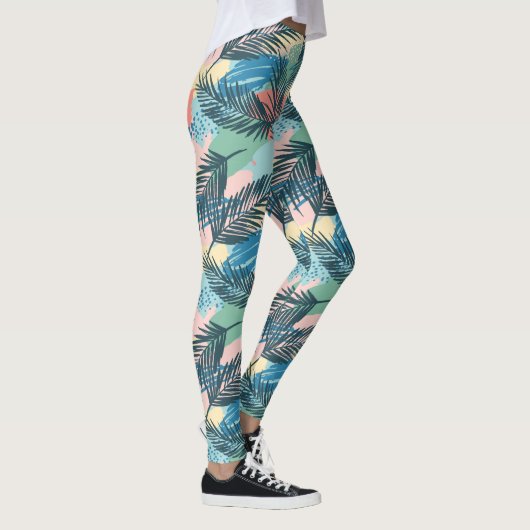 Leggings Motif Pastel Tropical Leaf (Droite)