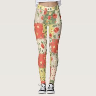 Leggings Motif Patchwork Floral de Ferme