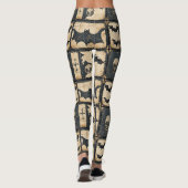 Leggings Motif patchwork Halloween en denim rustique (Dos)