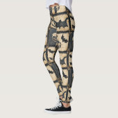 Leggings Motif patchwork Halloween en denim rustique (Gauche)