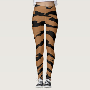 Leggings Motif Peau de Tigre Lignes Abstraites Rayures d'An