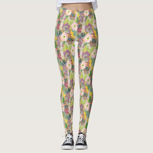 Leggings Motif péruvien de femme et de lama d'aquarelle (Devant)