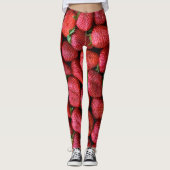 Leggings Motif photographique de fraises juteuses (Devant)