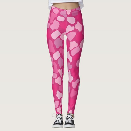 Leggings Motif Pierre Rose- (Devant)