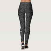Leggings Motif pivotant moderne avec nom de script noir (Dos)