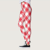 Leggings Motif plaid à damiers rouge et blanc (Gauche)