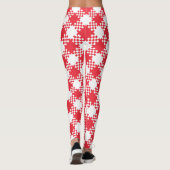 Leggings Motif plaid à damiers rouge et blanc (Dos)