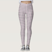 Leggings Motif Plaid de Buffalo gris rose pâle (Devant)