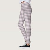 Leggings Motif Plaid de Buffalo gris rose pâle (Gauche)