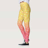 Leggings Motif plaid dégradé jaune rouge (Gauche)
