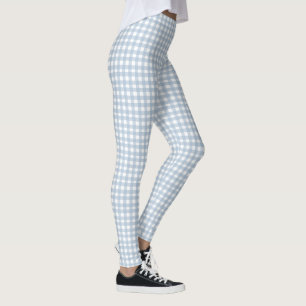 Leggings Motif Plaid En vichy bleu minimaliste