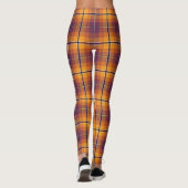 Leggings Motif Plaid Halloween orange et violet (Dos)