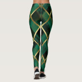 Leggings Motif Plaid Vert Et Or De Noël (Dos)