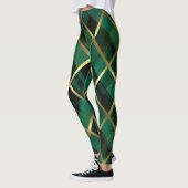 Leggings Motif Plaid Vert Et Or De Noël (Gauche)