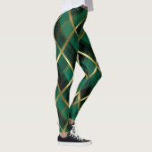 Leggings Motif Plaid Vert Et Or De Noël (Droite)