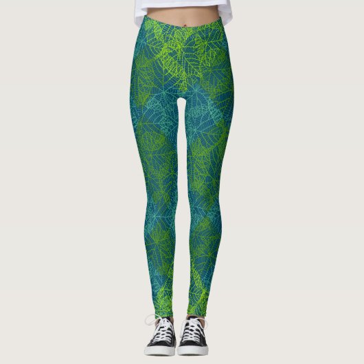Leggings motif plante.11b Bleu BG (Devant)
