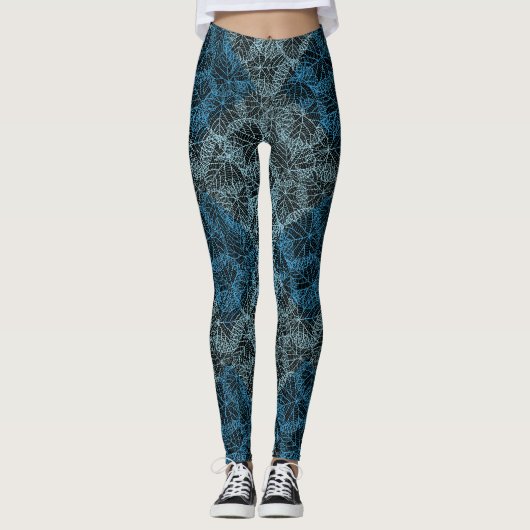 Leggings Motif plante 13b Black BG (Devant)