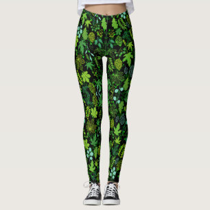 Leggings motif plante.14b BG noir