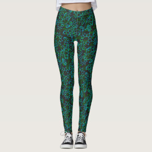 Leggings motif plante.14D Vert floral Dgrey BG v2