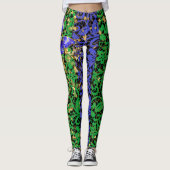 Leggings motif plante A06.b w Butterfly Blk BG (Devant)
