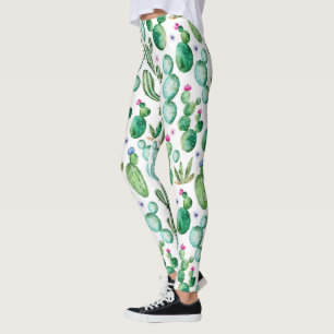 Leggings Motif Plante Cactus aquarelle