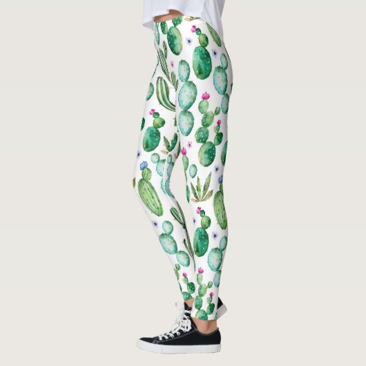 Leggings Motif Plante Cactus aquarelle (Gauche)