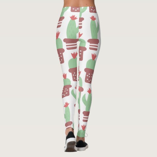 Leggings Motif Plante Cactus Pot moderne (Dos)