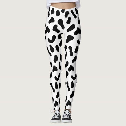 Leggings Motif plat Blobs noirs (Devant)