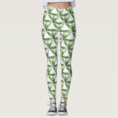 Leggings - Motif Plume Verte (Devant)