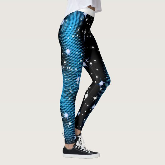 Leggings Motif point bleu étoilé sur (votre couleur) (Droite)