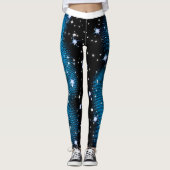 Leggings Motif point bleu étoilé sur (votre couleur) (Devant)