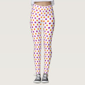Leggings Motif Points Blancs Violet Orange (Devant)