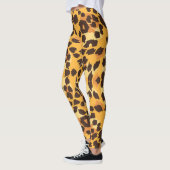 Leggings Motif points Léopard Chat Orange Marron Safari Ani (Gauche)