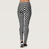Leggings Motif pois blanc élégant sur noir (Dos)