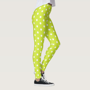 Leggings Motif Pois Cool Chic Retro Fashion Green